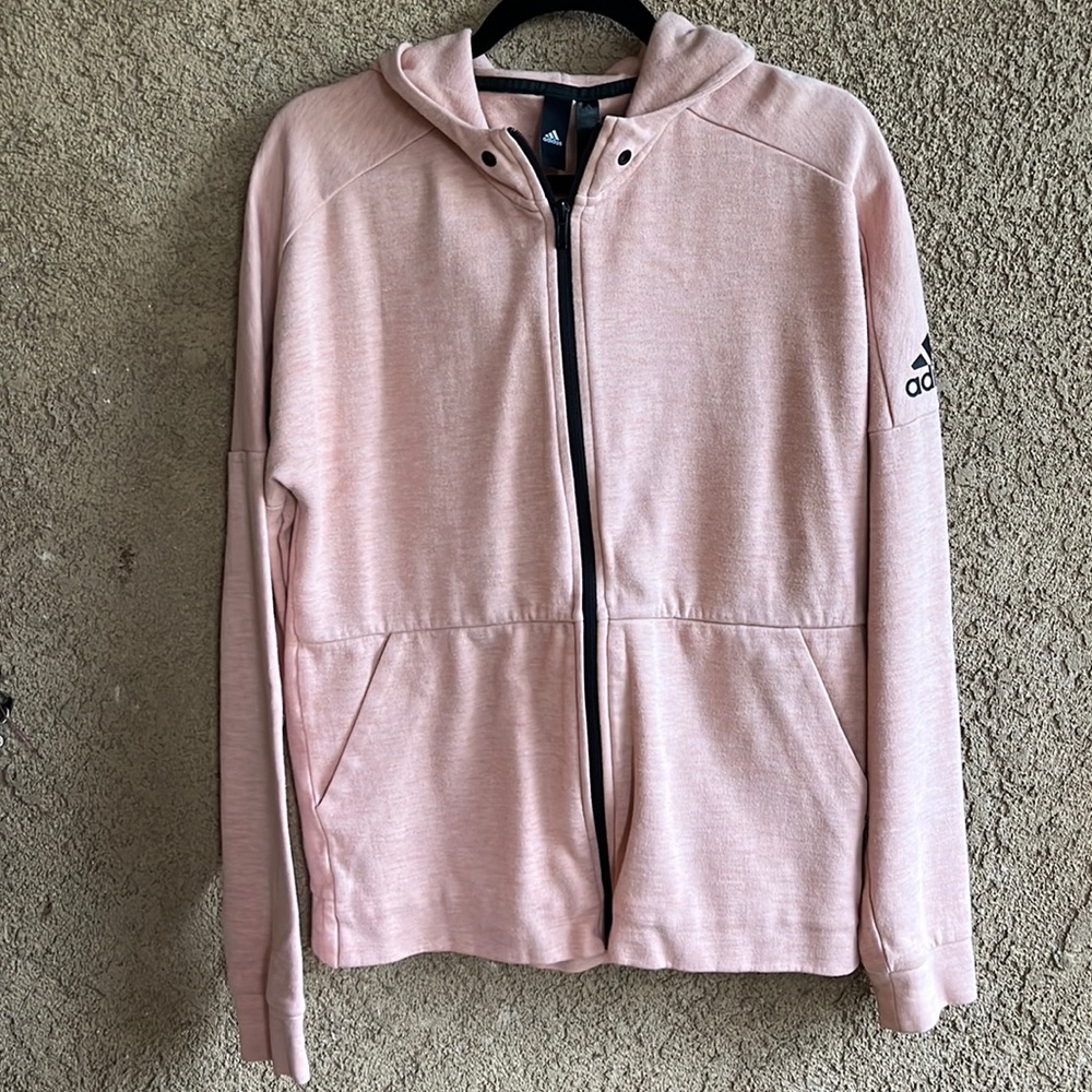 Adidas Heathered pink Men’s Zipper Hoodie